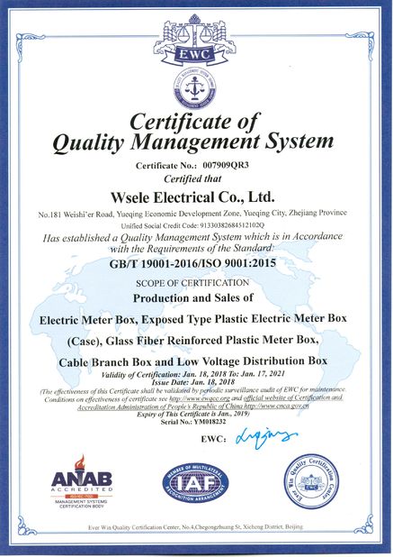 China WSELE ELECTRIC CO.,LTD. Certificações